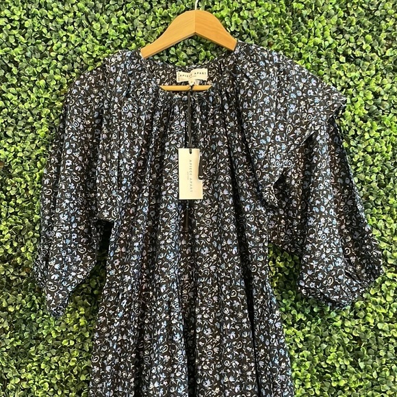 NWT Apiece Apart Mitte Floral Print Long Sleeve Cotton Mesa Dress - Picture 4 of 12